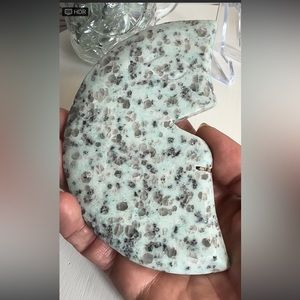 Kiwi Jasper Moon Crystal with Stand